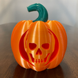 skull.png Skull Jack-O-Lantern Pumpkin Light Up with Bottom Closure