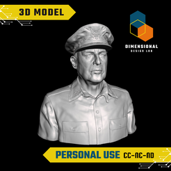 Douglas-MacArthur-Personal.png 3D Model of Douglas MacArthur - High-Quality STL File for 3D Printing (PERSONAL USE)