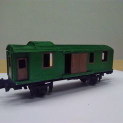 IMG_20180122_122251.jpg Free STL file H0 scale old time baggage train car・3D print design to download