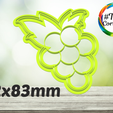 uvas 1.png Archivo STL cortante fruta・Plan imprimible en 3D para descargar