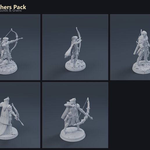 Elven Archers Pack 3D printable STL miniature
