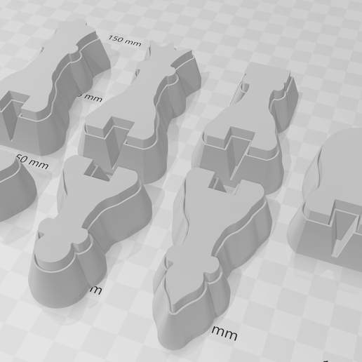 Standing Chess Piece Cookie Cutters 3D model