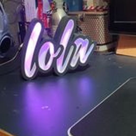 lamp led first name LOLA 3D model