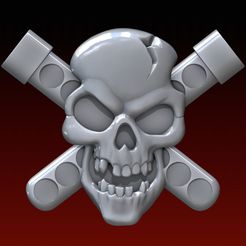 for-renderhub.jpg Download OBJ file Skull biohazard relief • Template to 3D print, 3DPrintArt