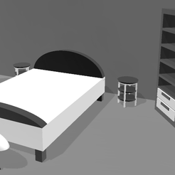 Screenshot-208.png OBJ file Full bedroom set: doll furniture・3D printer design to download
