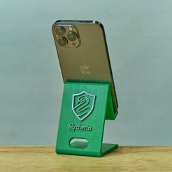Slytherin-2.jpg STL file Cell Phone Holder Harry Potter Slytherin・3D printable model to download