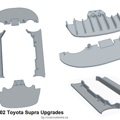Toyota-Supra-Body-Upgrades-instructional.png 3D file Tamiya TT02 D Toyota Supra Lip Diffuser & Skirt Kit・3D printable model to download