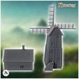 4.jpg Set of wooden mill on a square base with an annex farm building with a chimney (33) - Medieval Fantasy Empire WW2 WW1 World War Diaroma Wargaming RPG Mini Hobby