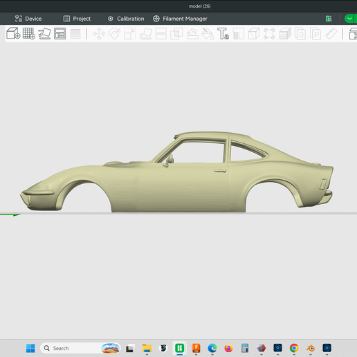 1973 Opel GT car model 1/24 true scale, can be scaled as needed, hollow shell body, resin and fdm 3d print, stl file