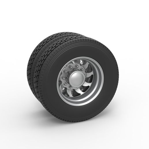 Rear custom wheel of semi truck Version 17 (1:25 Scale)