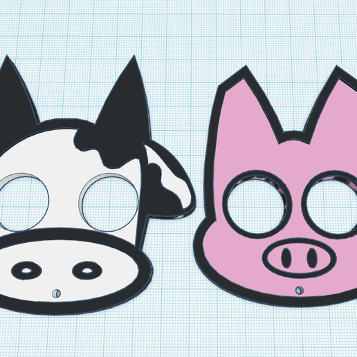 Cow and Pig Self-Defense LLaveros 3D model