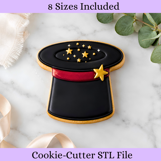 Magician Hat Cookie Cutter STL – Cookie Cutter – 8 Sizes