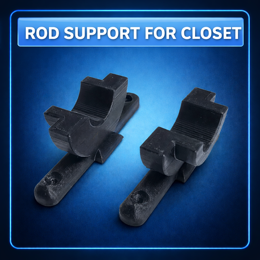 Closet Rod Support Bracket 25mm – Heavy Duty Wall Mount | 3D Print STL