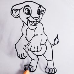 El rey león Kiara arte de la pared kiara decoración de la pared gato 2d arte