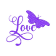 Love - Mariposa.stl Wings of Inspiration: Italic 'Love' -Butterfly