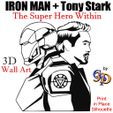 Iron-Stark-IMG.jpg Iron Man + Tony Stark Silhouette Super Hero Ironman Fanart Wall Art