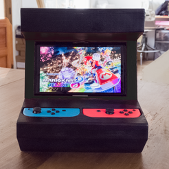 Front.png Datei STL Arcade-Kiosk Dockingstation Nintendo Switch/Oled Bar Top - Print in Place・Design für 3D-Drucker zum herunterladen