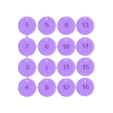 chiffre1-16.stl Digits 1 to 32, key ring digit, Number ,Number