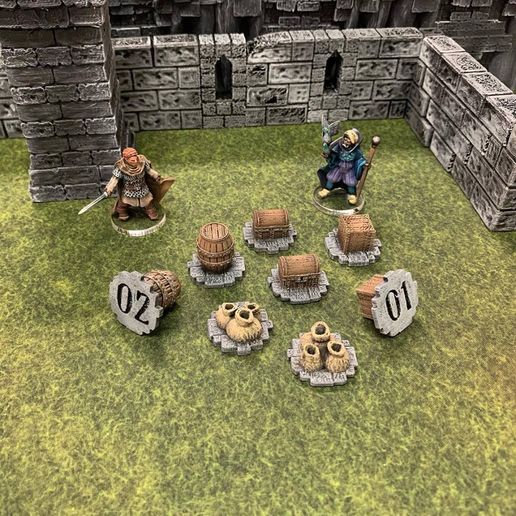 Numeric Fantasy Objective Markers (28mm/32mm scale) 3D model