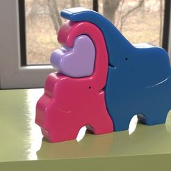 elephants_coeur01.jpg STL file Elephants Love・3D printable model to download