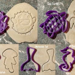 set.jpg STL-Datei Undersea Cookie Cutter Set・Modell zum Herunterladen und 3D-Drucken