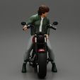 3DG-0002.jpg Young man sitting on his motorbike - Separated and non separated