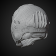 DoomGuyHelmetBack34LeftWire.png Doom Guy Helmet for Cosplay 3D print model