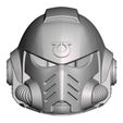 01-space-marine-ultramarine-U-helmet-3D-Print-Model_front.jpeg Casco "U" de los Marines Espaciales (grande) - Casco de cosplay estilo Ultramarine - MK1 (1 pieza)