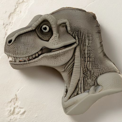 Dinosaur Head Bust 3D Model - STL Printable Prehistoric Reptile 3D model