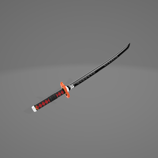 Tanjiro’s Katana – Black Blade Inspired Design 3D model