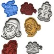 Sans titre 9.jpg 4 Christmas Cookie Moulds - Santa Claus - Gift - Cookie - Cookie cutter - Cookie cutter