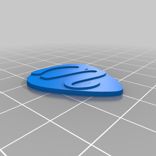 Guitar Pick 351 Shape Alphabet - 3D model önizlemesi