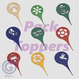 Pack Toppers Jardín D.png Pack of decorative garden toppers - Silhouette and line drawings