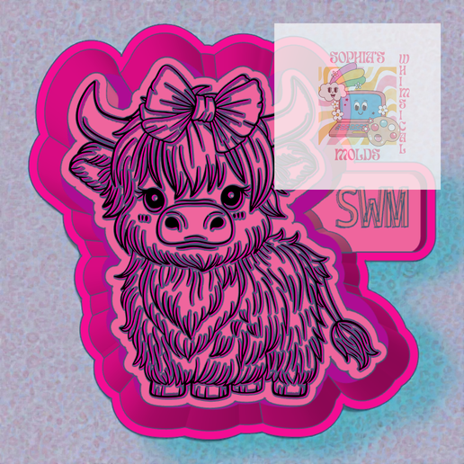 Cute Highland with Bow Smiling2 Mold Housing
