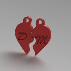 STL file Bad Bunny Heart Keychain・Model to download and 3D print