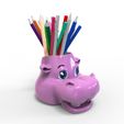 Hippo_Pencil_Holder.20.jpg ДЕРЖАТЕЛЬ ДЛЯ РУЧКИ БЕГЕМОТА STL