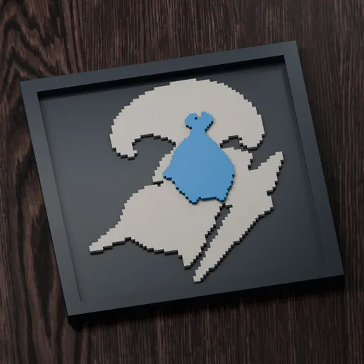 Escavalier Line - Pokemon Silhouette Frame | Gen 5 sprite style | STL