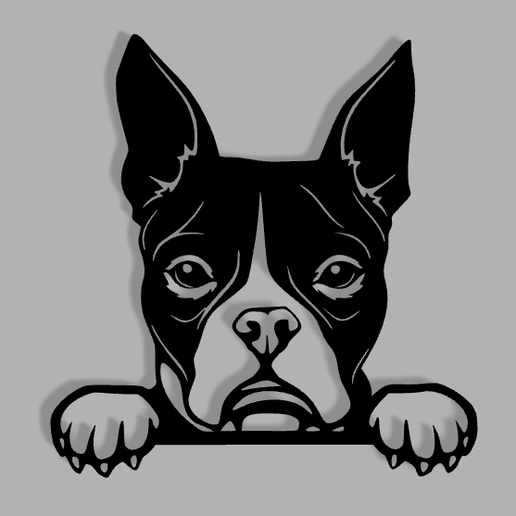 WALL DECORATION BOSTON TERRIER 3D model