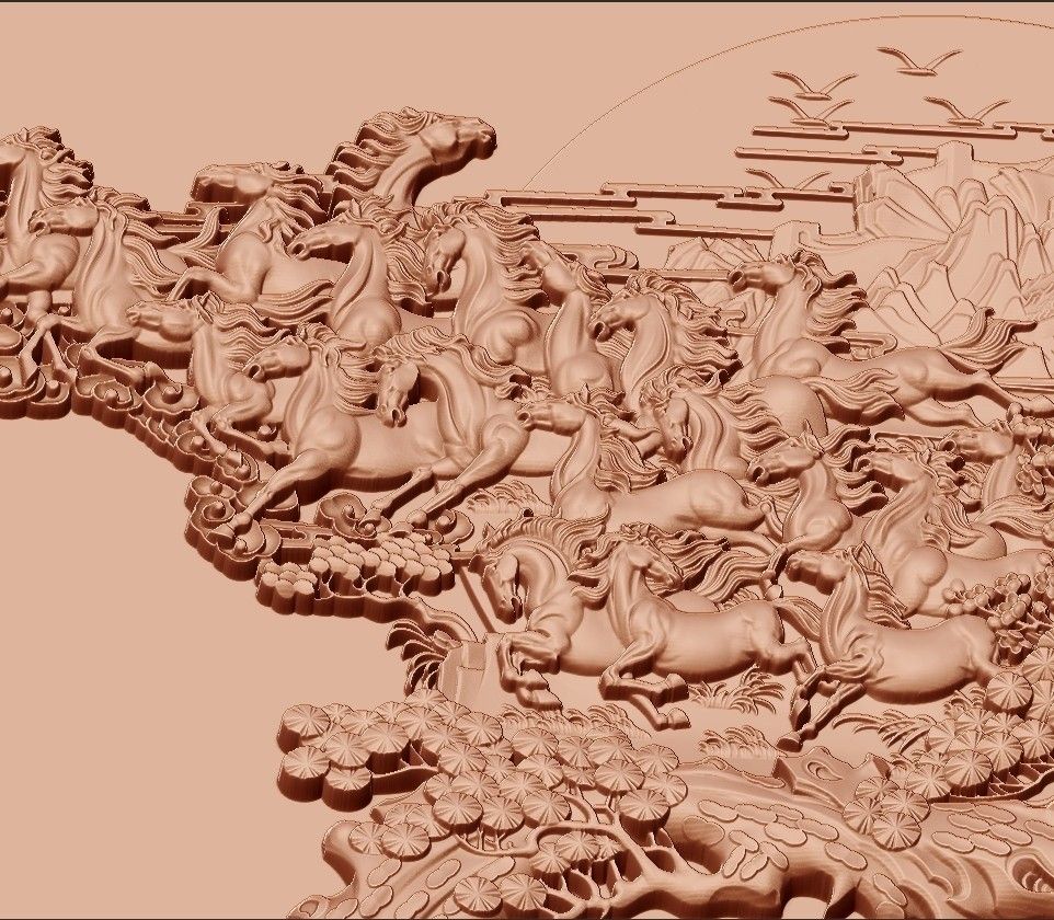 many_horses_and_trees6.jpg Free STL file running horses and trees・3D printable design to download, stlfilesfree