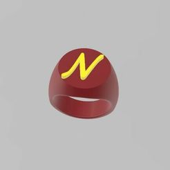 Bague-N.jpg STL file Ring letter N・3D printing design to download