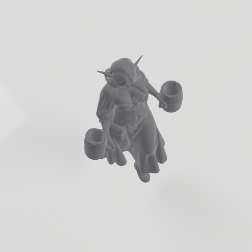  🧝 Dark Elf Tavern Waitress — Fantasy Character Sculpture STL・ STL File 