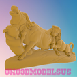 2.png Lions hunting Buffalo 3D MODEL STL FILE FOR CNC ROUTER LASER & 3D PRINTER