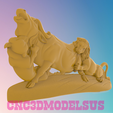 2.png Lions chassant des buffles MODÈLE 3D STL FILE POUR ROUTER CNC LASER & IMPRIMANTE 3D