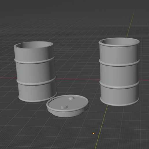 1/24 Scale 55-Gallon Drum Set - Industrial Trash & Storage Barrels