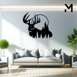 Deer-Mountain.png Wall silhouette - Nature