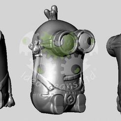 Minion_waving_scans_logo_display_large.jpg Free STL file Minion (Happy Meal) 3D Scan・Object to download and to 3D print