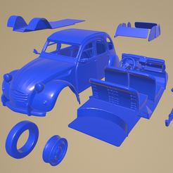 A005.png Fichier STL CITROEN 2CV 1970 VOITURE IMPRIMABLE EN PIÈCES DÉTACHÉES・Objet imprimable en 3D à télécharger