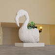 FLAMINGO-bust-planter2.png Flamingo bust planter pot flower vase 3d print stl file