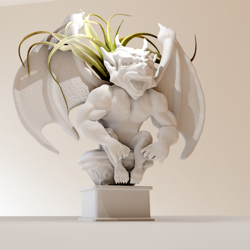 Archivo STL gargoyle roaring planter pot flower vase stl 🪴 ・Objeto ...