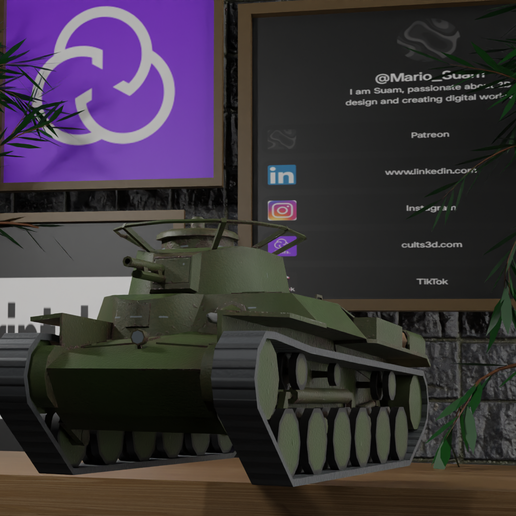 🏯 Type 97 Chi-Ha – Japanese WWII Medium Tank | 3D Printable Model